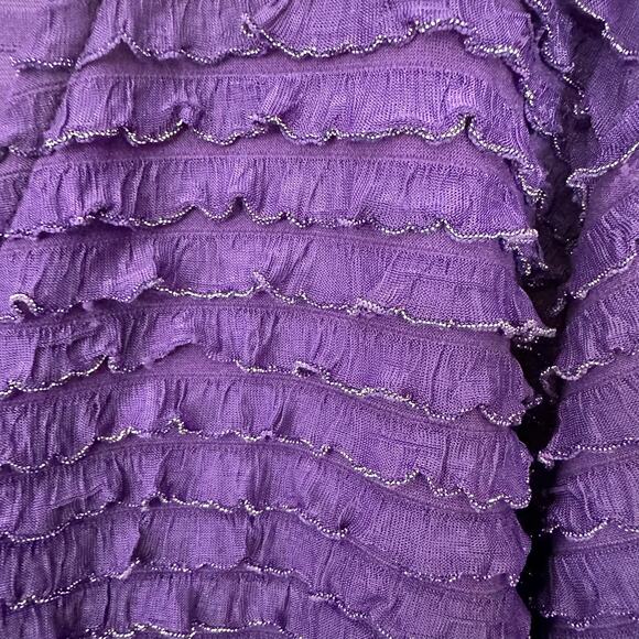 Maggie Barnes for Catherines Purple Open Front Cardigan Womens Size 5X Petite - Picture 6 of 8